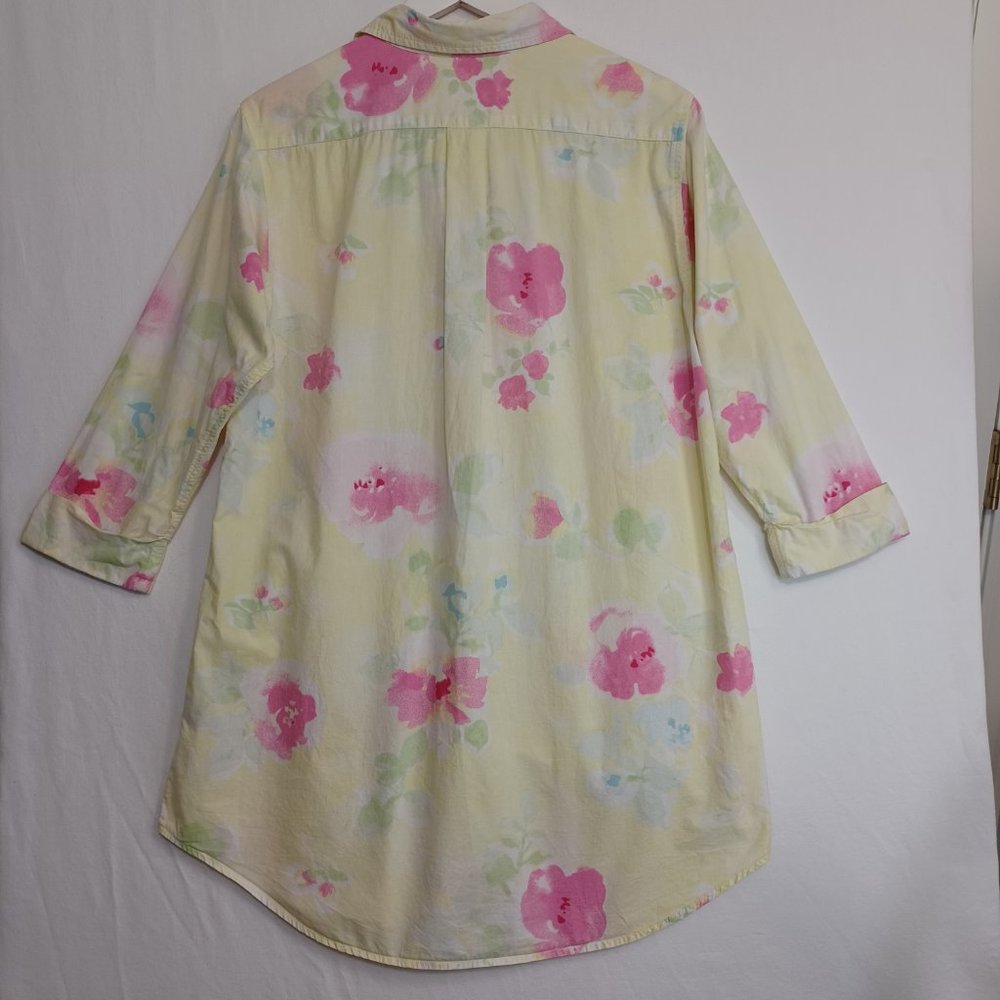 Lauren Ralph Lauren Pastel Cotton Sleep Shirt Size Medium - Picture 7 of 8